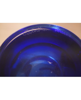 Vaso in Vetro Soffiato di Murano di Colore Oro e Blu