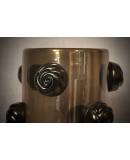 Murano Art Glass Blown Glass Black and Smoky Color Midcentury Vase