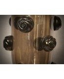 Vaso in Vetro Soffiato di Murano di Colore Nero e Fumé