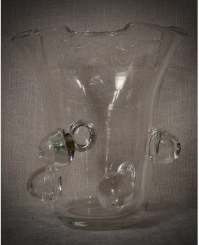 Murano Art Glass Blown Glass Transparent Color Midcentury Vase