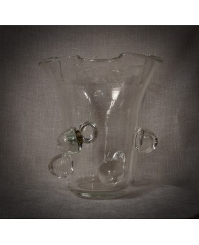 Murano Art Glass Blown Glass Transparent Color Midcentury Vase