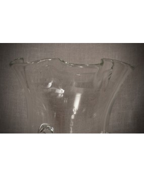 Murano Art Glass Blown Glass Transparent Color Midcentury Vase