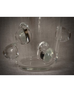 Murano Art Glass Blown Glass Transparent Color Midcentury Vase