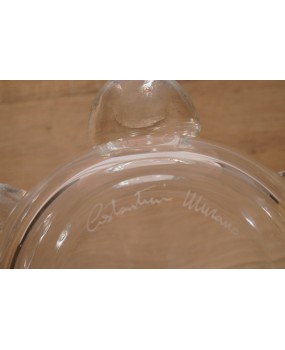 Murano Art Glass Blown Glass Transparent Color Midcentury Vase