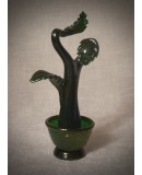 Murano Scultura in Vetro Verde Oro, 2000