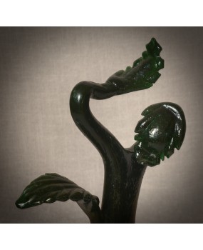 Murano Scultura in Vetro Verde Oro, 2000
