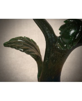 Murano Scultura in Vetro Verde Oro, 2000