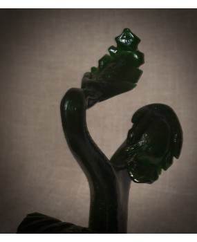 Murano Scultura in Vetro Verde Oro, 2000