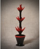 Murano Art Glass Red and Black Cactus, 2000