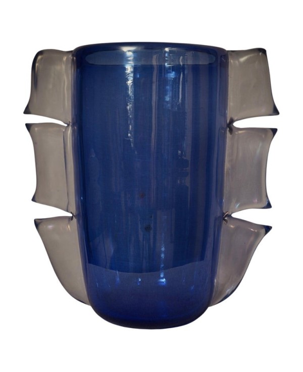 Vaso in Vetro Soffiato di Murano di Colore Azzurro
