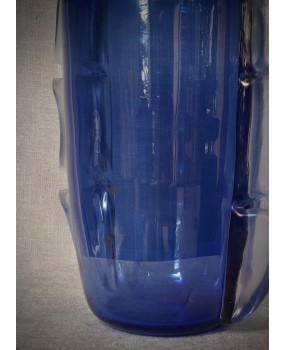 Murano Art Glass Blown Glass Sky Blue Color Midcentury Vase