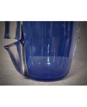 Vaso in Vetro Soffiato di Murano di Colore Azzurro