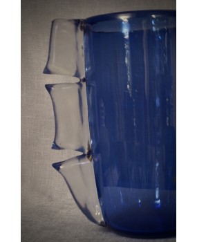 Vaso in Vetro Soffiato di Murano di Colore Azzurro