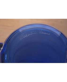 Vaso in Vetro Soffiato di Murano di Colore Azzurro