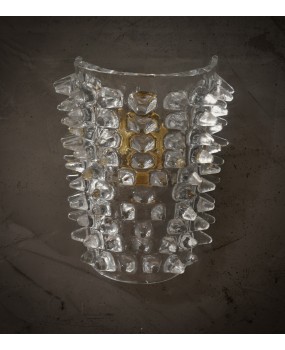 Applique in Vetro Soffiato di Murano di Colore Trasparente