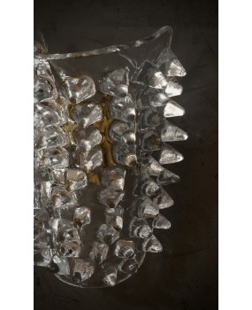 Applique in Vetro Soffiato di Murano di Colore Trasparente