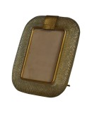 Barovie & Toso Murano Sky Blue and Gold Color Art Glass Picture Frame