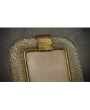 Barovie & Toso Murano Sky Blue and Gold Color Art Glass Picture Frame