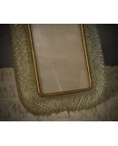 Barovie & Toso Murano Sky Blue and Gold Color Art Glass Picture Frame