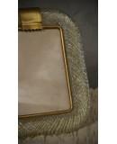 Barovie & Toso Murano Sky Blue and Gold Color Art Glass Picture Frame