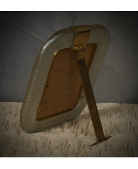 Barovie & Toso Murano Sky Blue and Gold Color Art Glass Picture Frame