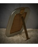 Cornice in vetro artistico color azzurro cielo e oro di Barovier & Tos