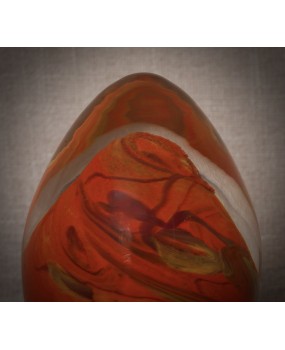Murano Orange Art Glass Egg, 1980