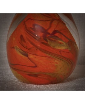 Murano Orange Art Glass Egg, 1980