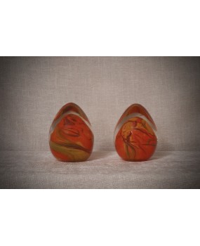 Murano Orange Art Glass Egg, 1980
