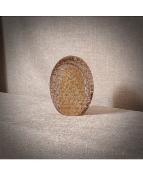 Murano Gold and Pink Art Glass Egg, 1980