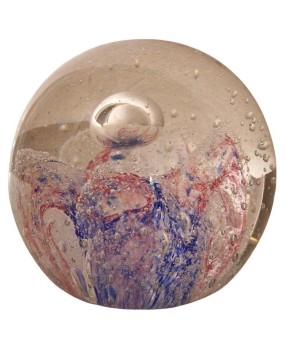 Murano Blu and Pink Art Glass Sphere, 1980