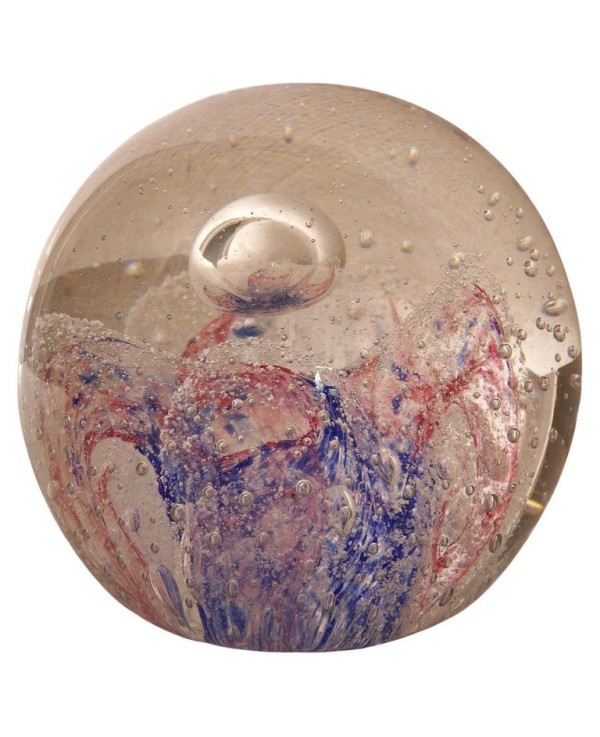 Murano Blu and Pink Art Glass Sphere, 1980