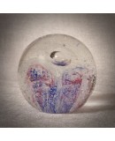 Murano Blu and Pink Art Glass Sphere, 1980