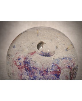 Murano Blu and Pink Art Glass Sphere, 1980