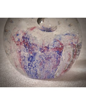 Murano Blu and Pink Art Glass Sphere, 1980