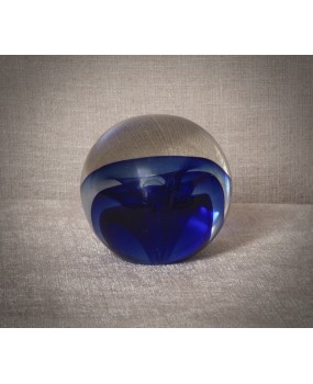 Murano Blu Art Glass Sphere, 1980