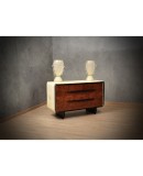 Art Deco Walnut and Goat Skin Italian School Commode and Chest of Drawers, 1930 Art Deco Walnut and Goat Skin Italian School Commode and Chest of Drawers, 1930