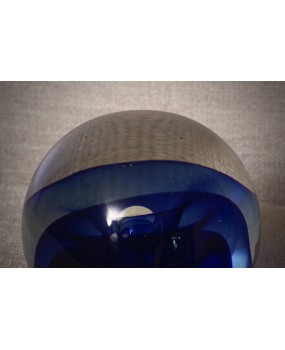 Sfera in Vetro di Murano di Colore Blu, 1980