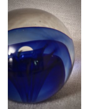 Murano Blu Art Glass Sphere, 1980