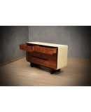 Art Deco Walnut and Goat Skin Italian School Commode and Chest of Drawers, 1930 Art Deco Walnut and Goat Skin Italian School Commode and Chest of Drawers, 1930