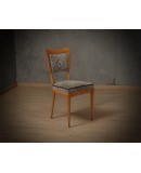 Vittorio Dassi Maple Wood and Velvet Midcentury Dinning Room Chairs, 1