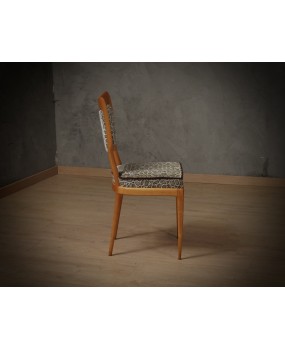 Vittorio Dassi Maple Wood and Velvet Midcentury Dinning Room Chairs, 1