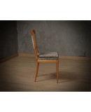 Vittorio Dassi Maple Wood and Velvet Midcentury Dinning Room Chairs, 1