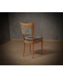 Vittorio Dassi Maple Wood and Velvet Midcentury Dinning Room Chairs, 1