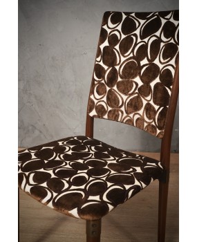 Osvaldo Borsani for Tecno Wood and Velvet Office Desk Dinning Room Cha