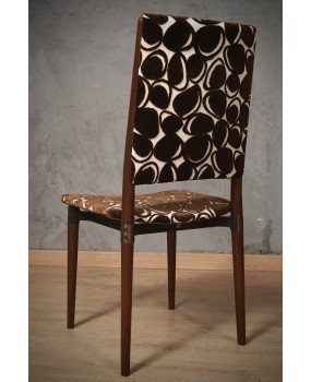 Osvaldo Borsani for Tecno Wood and Velvet Office Desk Dinning Room Cha