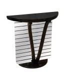 MidCentury Demi-Lune Black and Mirror Console Table