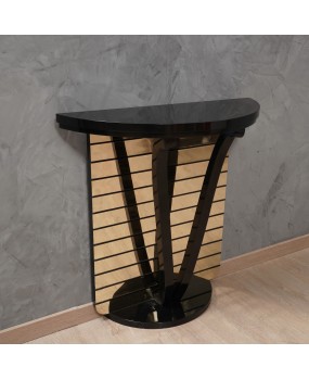 Consolle Demi-Lune Nera e Specchio