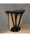 Consolle Demi-Lune Nera e Specchio