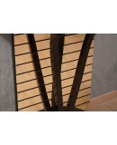 MidCentury Demi-Lune Black and Mirror Console Table